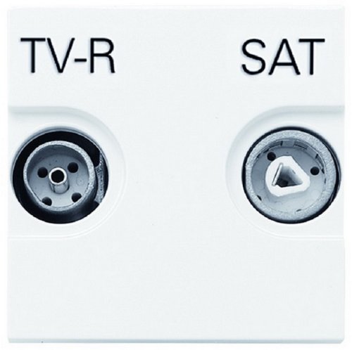 Розетка TV+R+SAT Звезда без рамки ABB Niessen Zenit 1-м. 2 мод. N2251.3 BL белый картинка